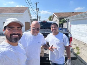 My dad Frank, myself, and our great helper and friend Hernan on site of one of our projects in 2024.